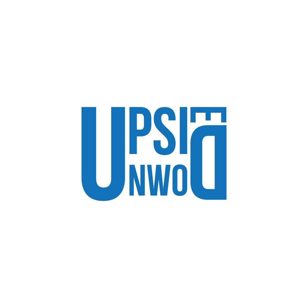 Up Side Down Logo Design Typography Design vector