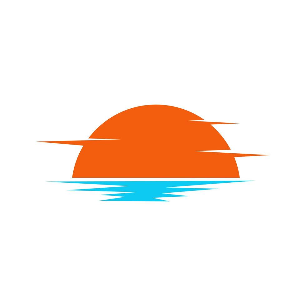 puesta de sol vector logo