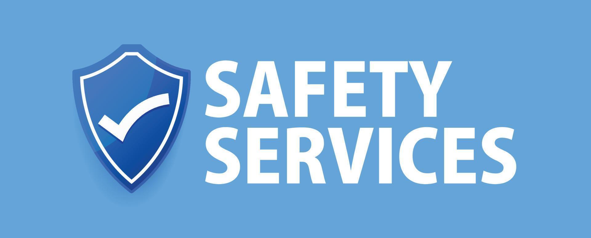 safety services, security shield check mark icon, vector illustration.