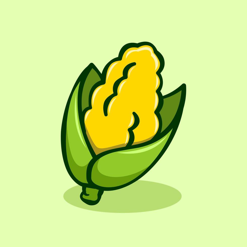 corn illustration concept in cartoon style vector