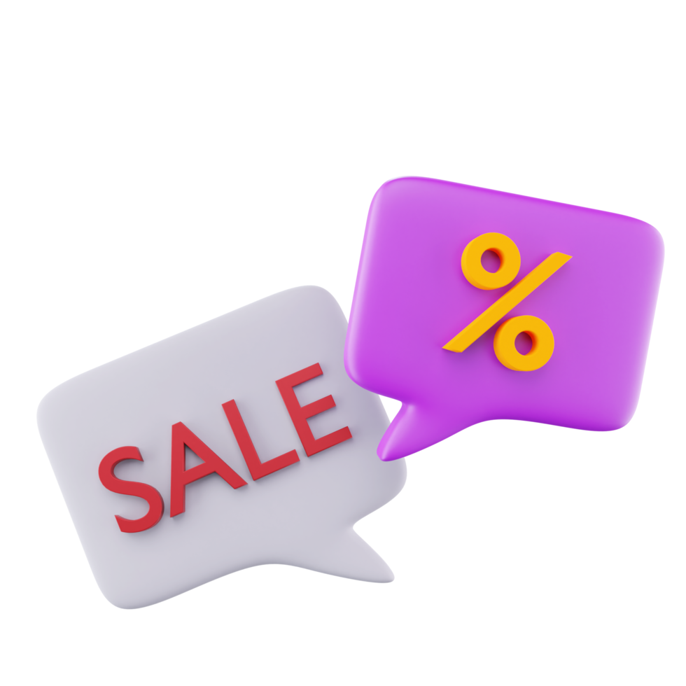 Discount Chat 3D Icons png