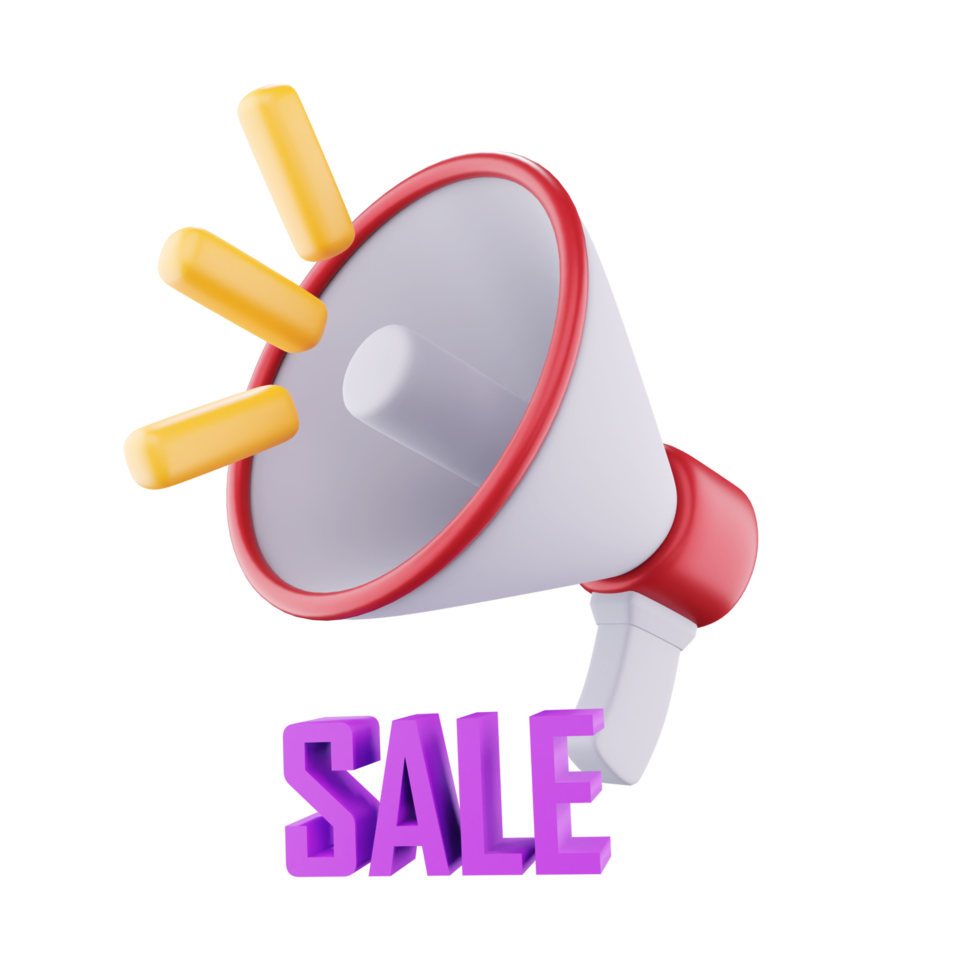 3D Megaphone Sale Announcement png