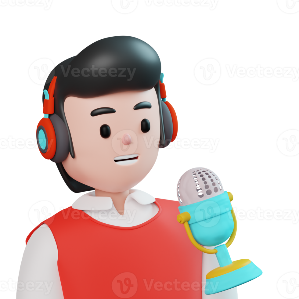 3d masculino podcaster png