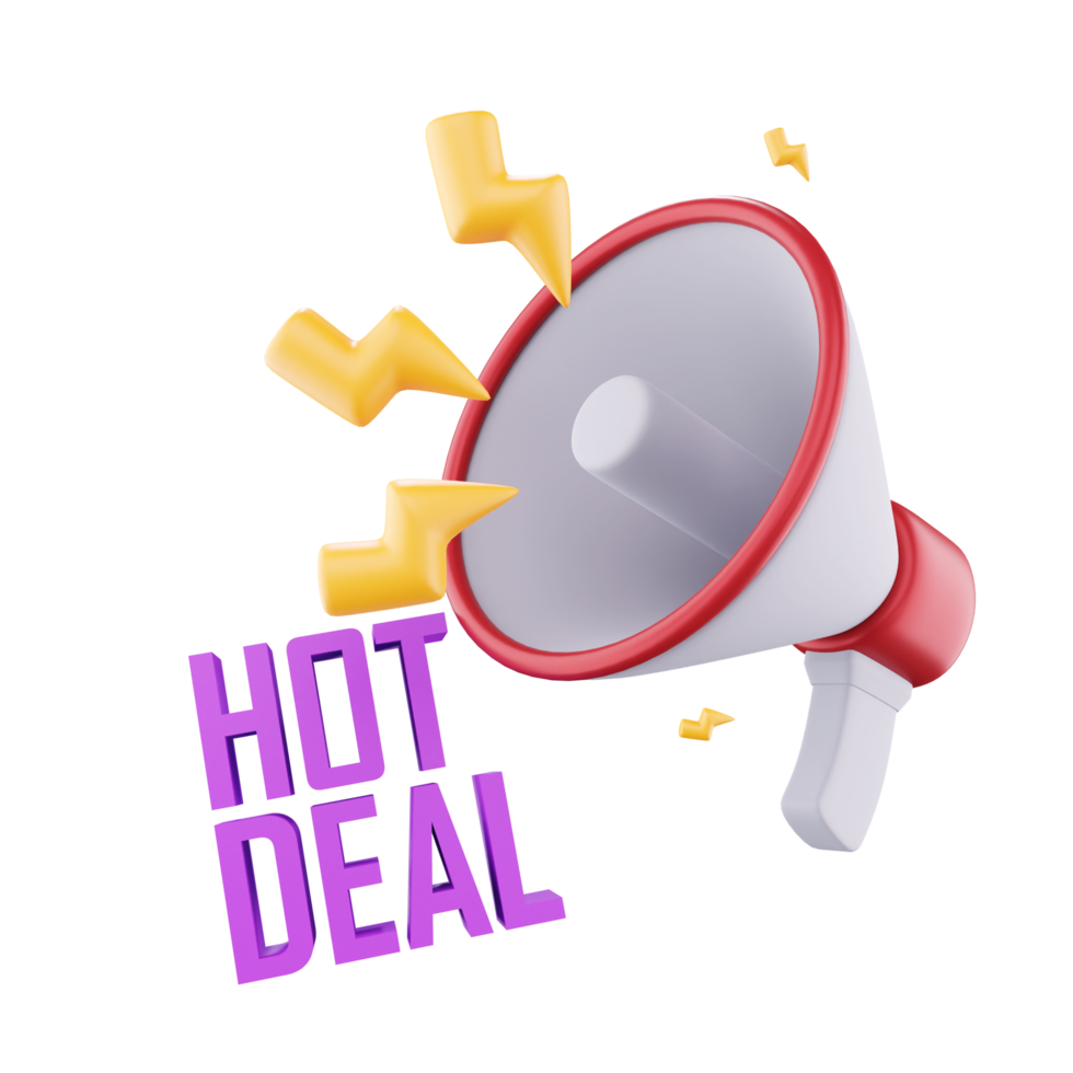 3D Hot Deal Announcement png