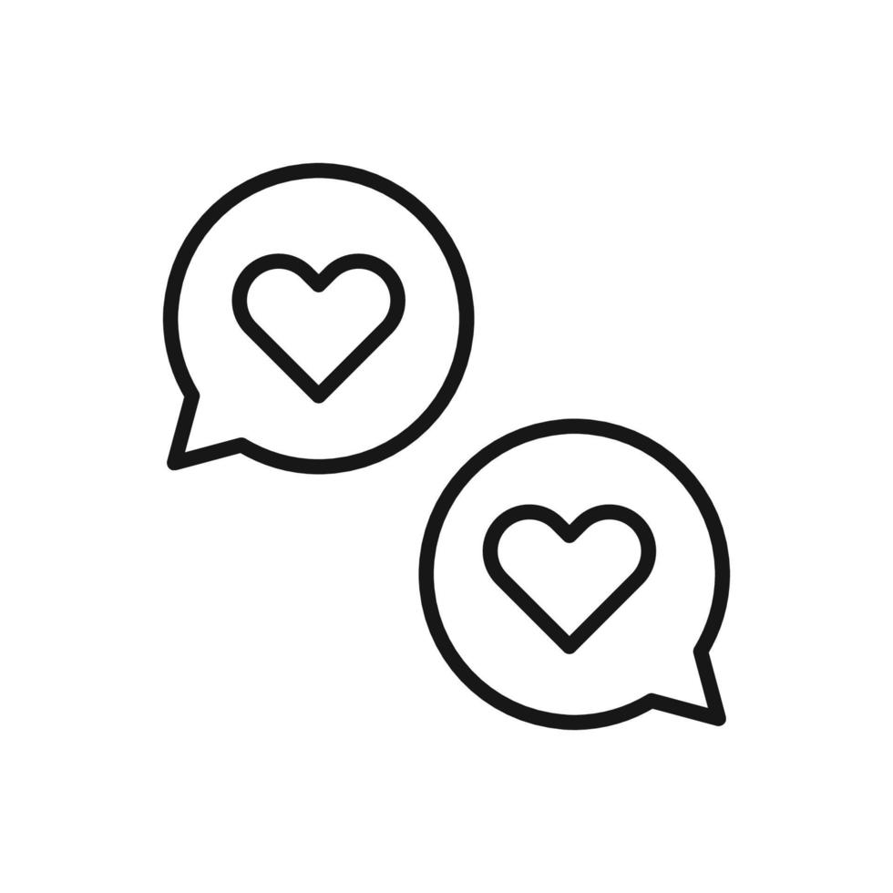 Editable Of Love Chat Icon, Line Art Icon Using For Presentation, Website And Application vector