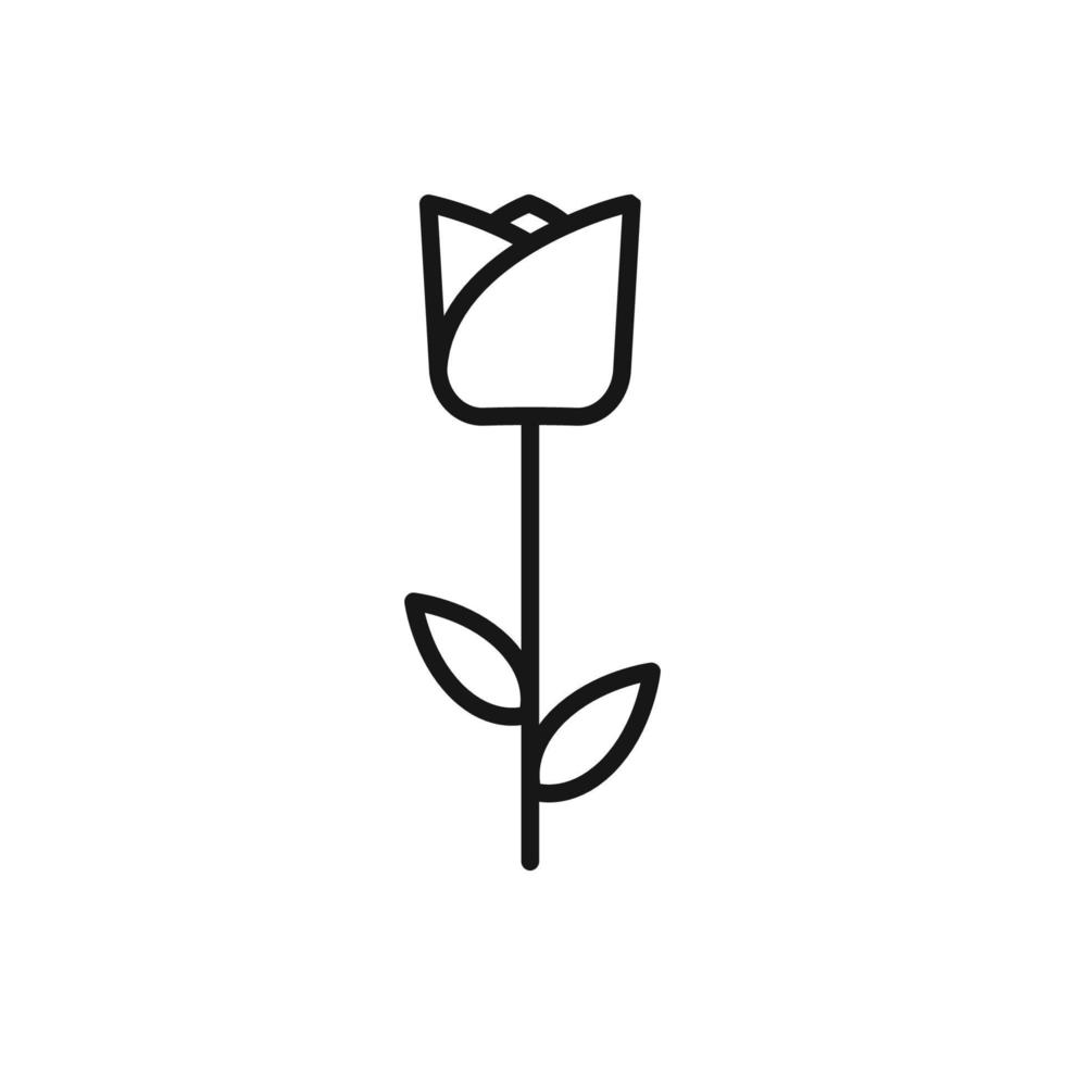 Editable Of Rose Line Art Icon Using For Presentation, Website And Application vector