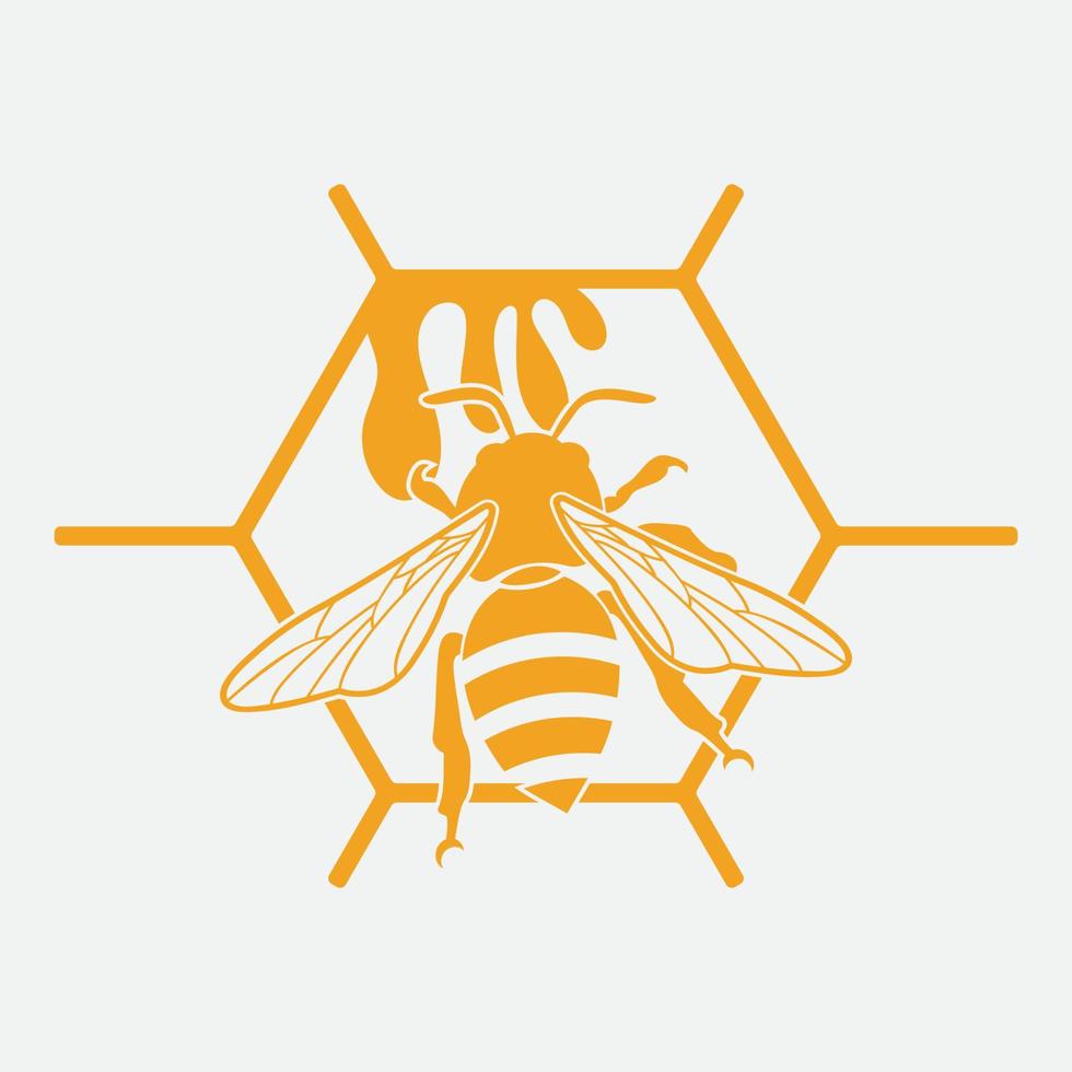 bee logo illustrations design icon vector