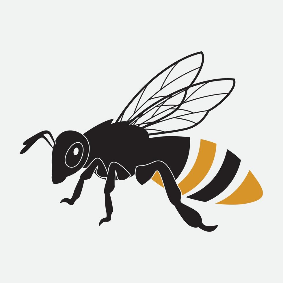 icono de diseño de ilustraciones de logotipo de abeja vector