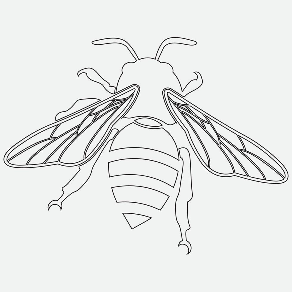 bee logo illustrations design icon vector