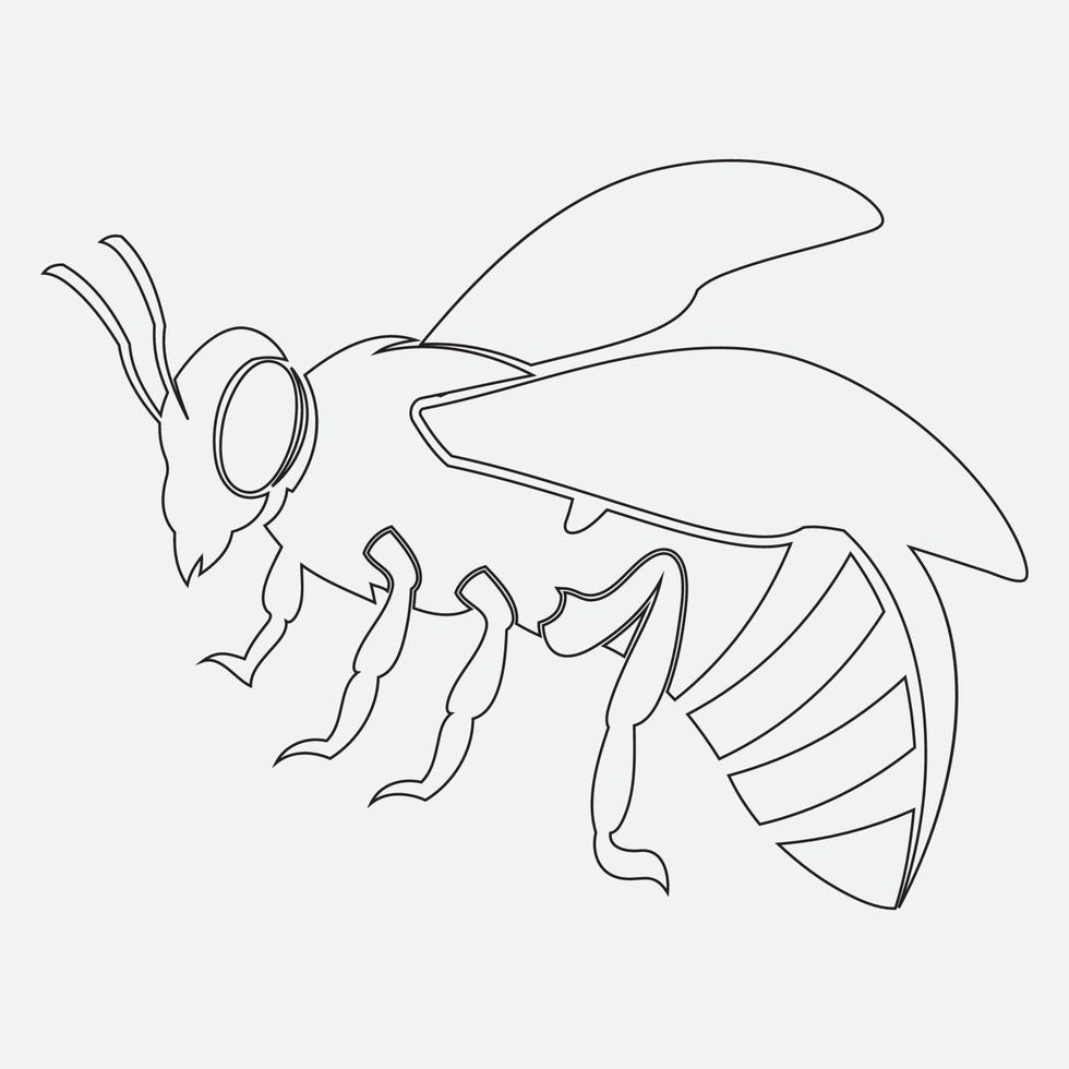 icono de diseño de ilustraciones de logotipo de abeja vector