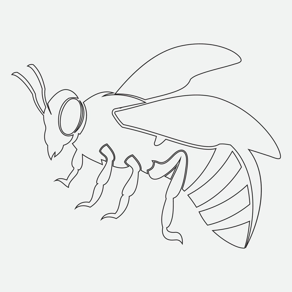 bee logo illustrations design icon vector