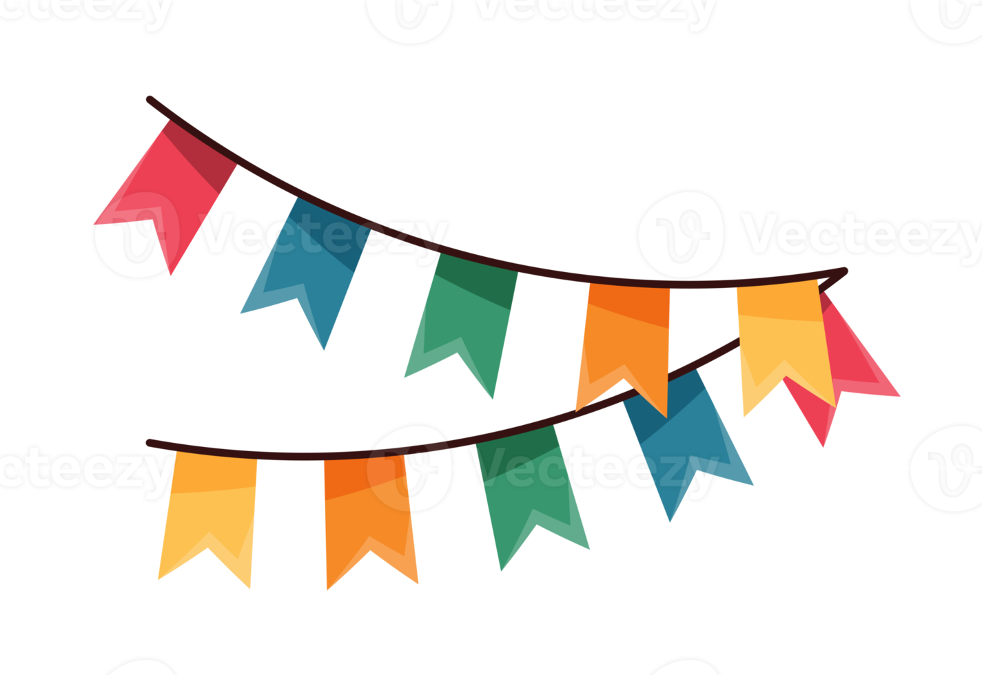 colorful garlands party banner png