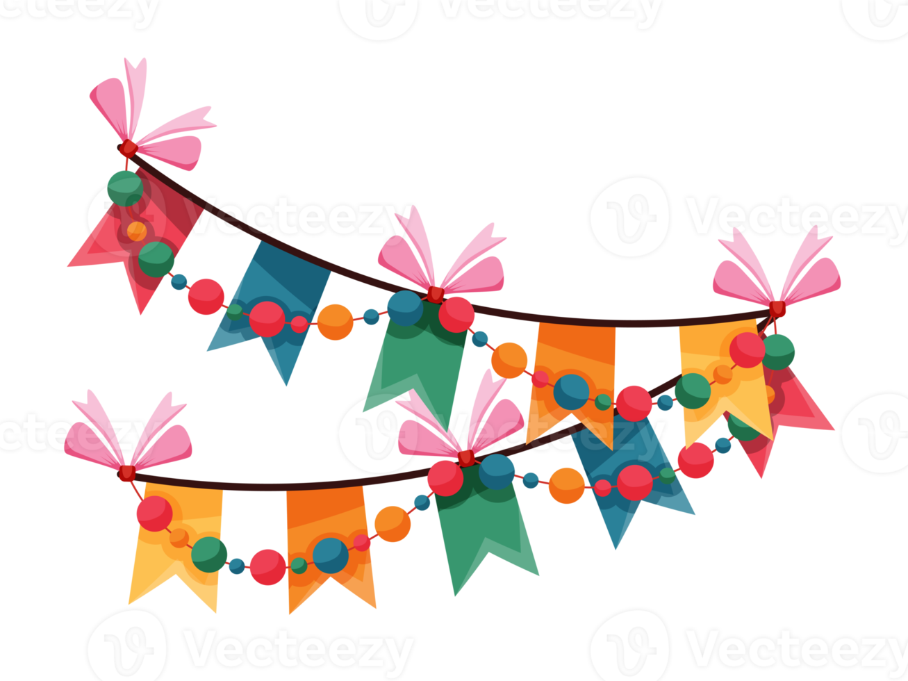 colorful garlands party banner png