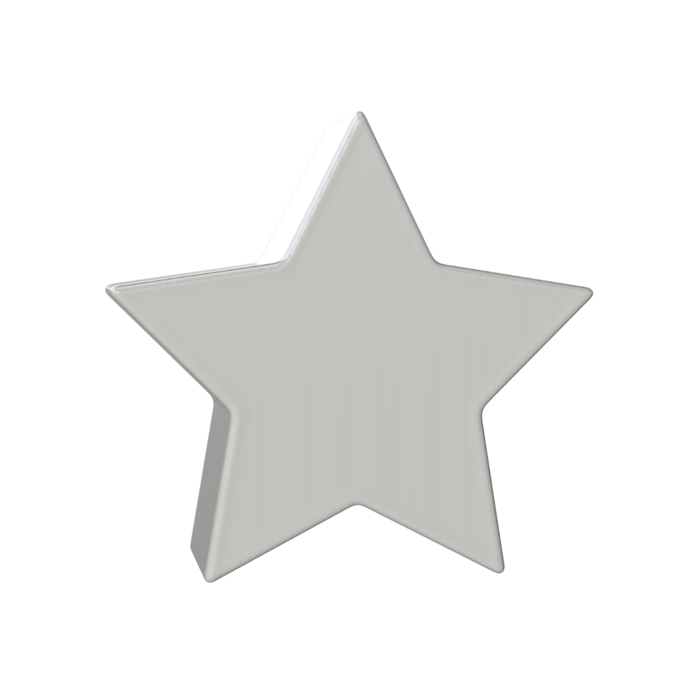 Star icon 3D render transparent background png