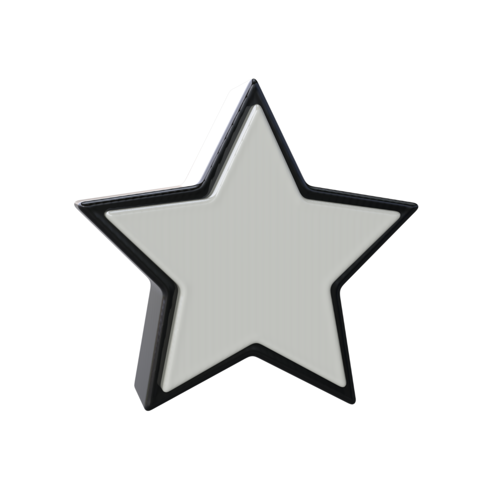 Estrela ícone 3d render transparente fundo png