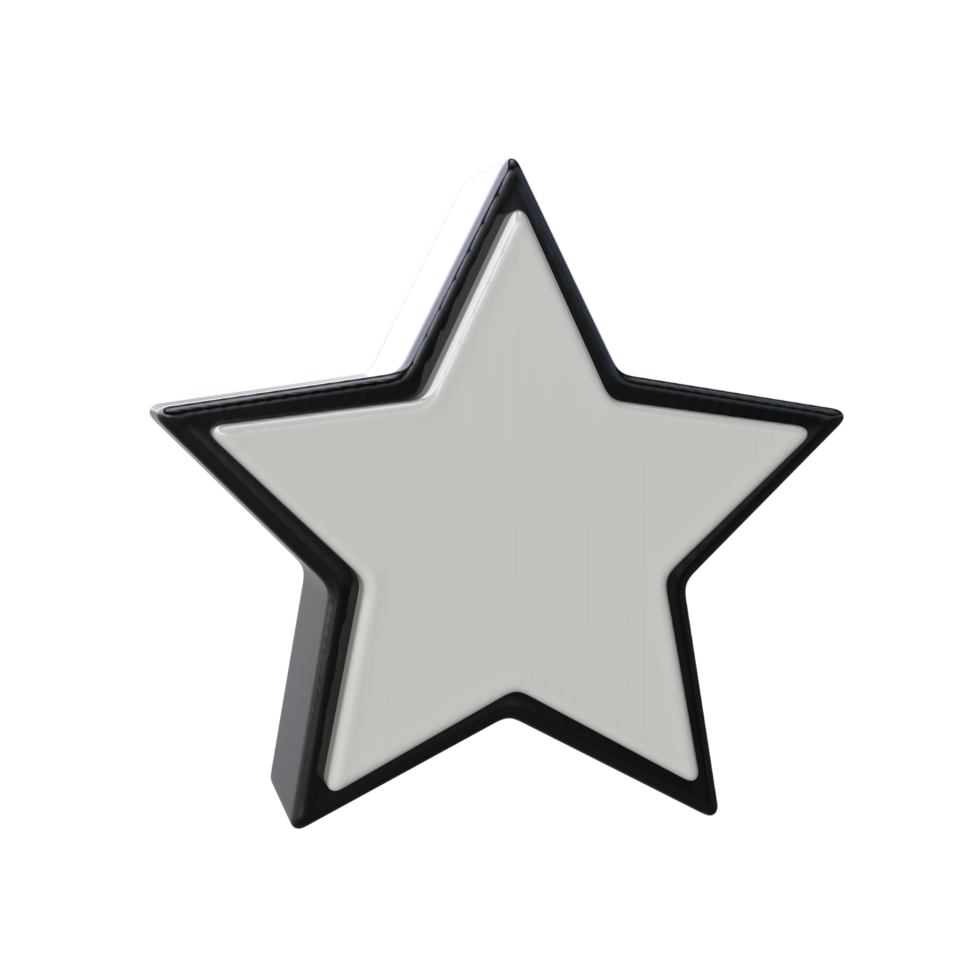 Star icon 3D render transparent background png