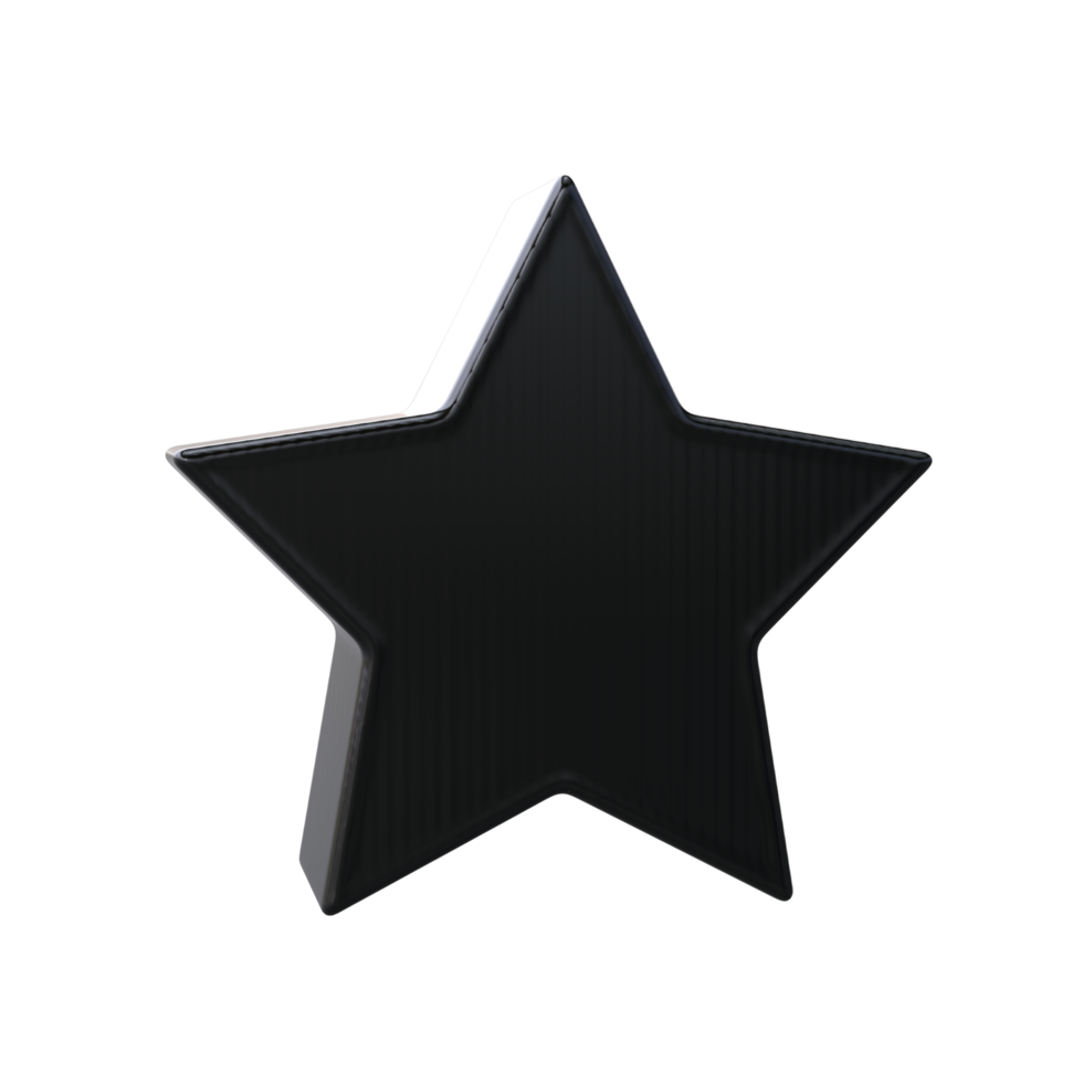 Star icon 3D render transparent background png