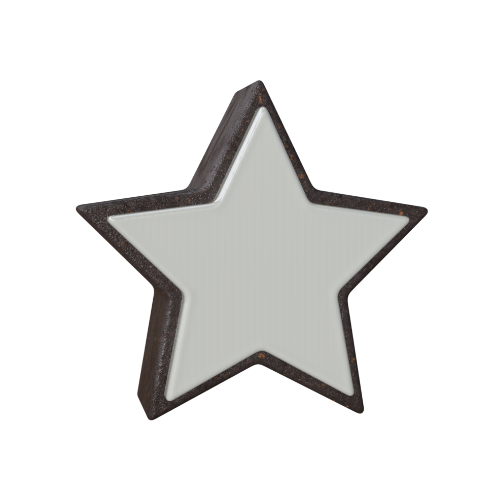 Star icon 3D render transparent background png