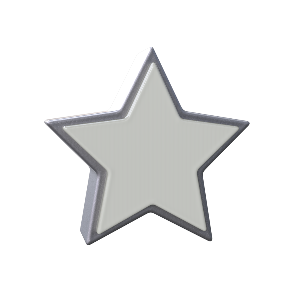 Star icon 3D render transparent background png