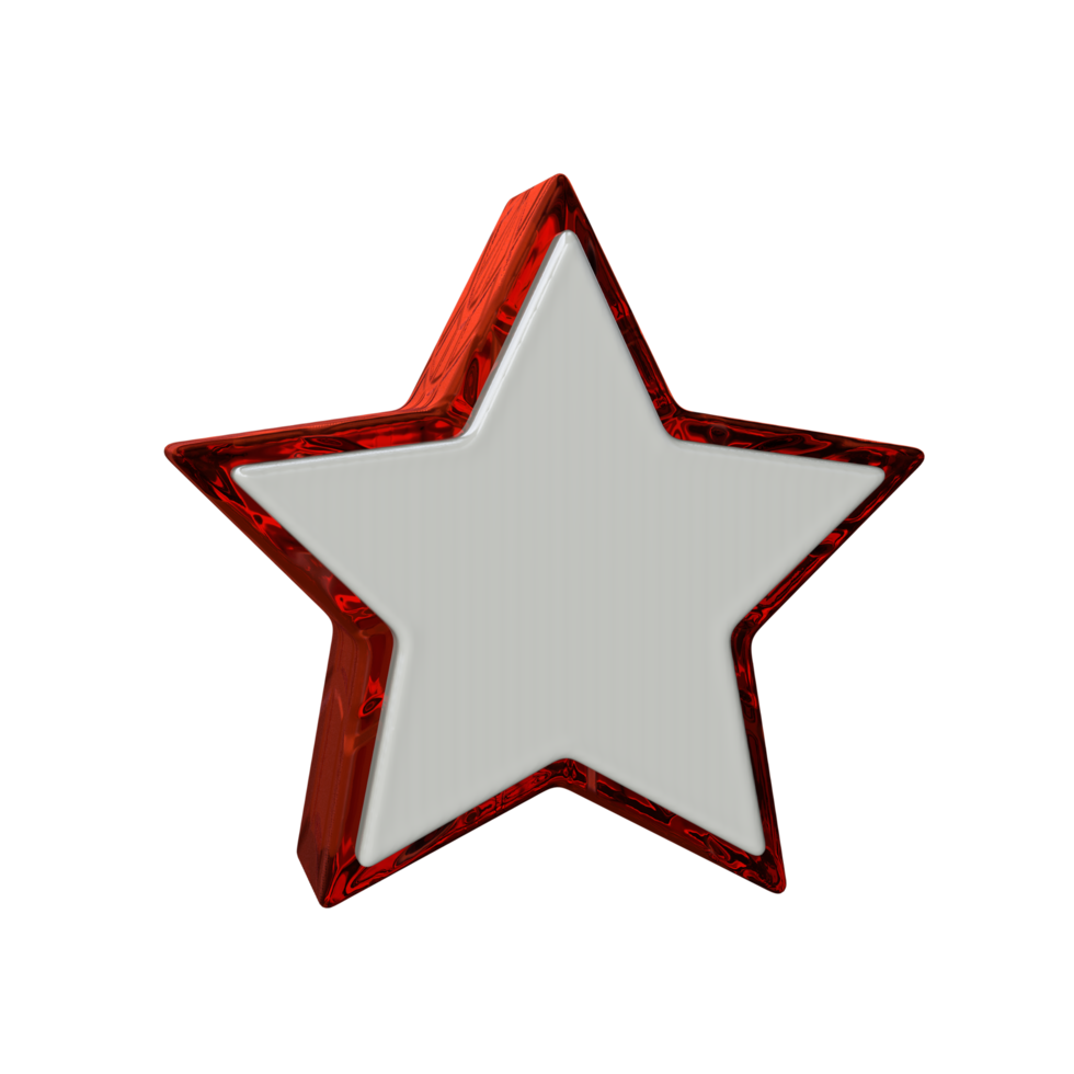 Star icon 3D render transparent background png