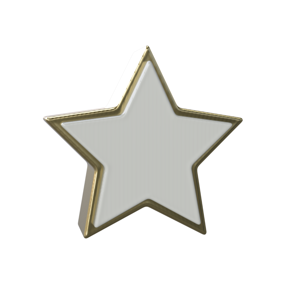 Star icon 3D render transparent background png