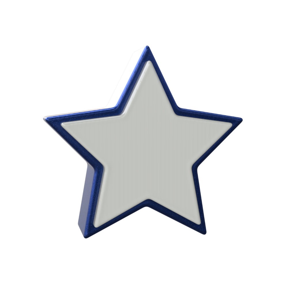 Star icon 3D render transparent background png