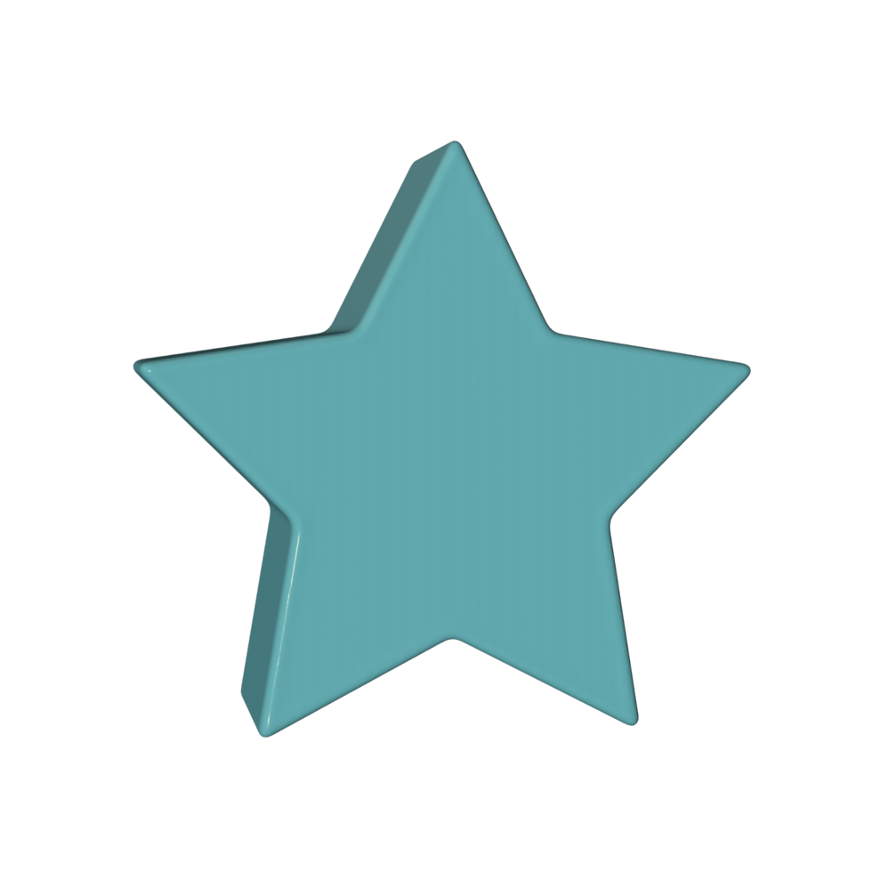 Star icon 3D render transparent background png