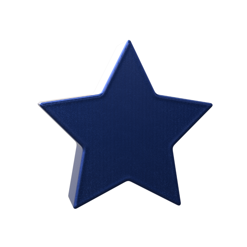 Star icon 3D render transparent background png