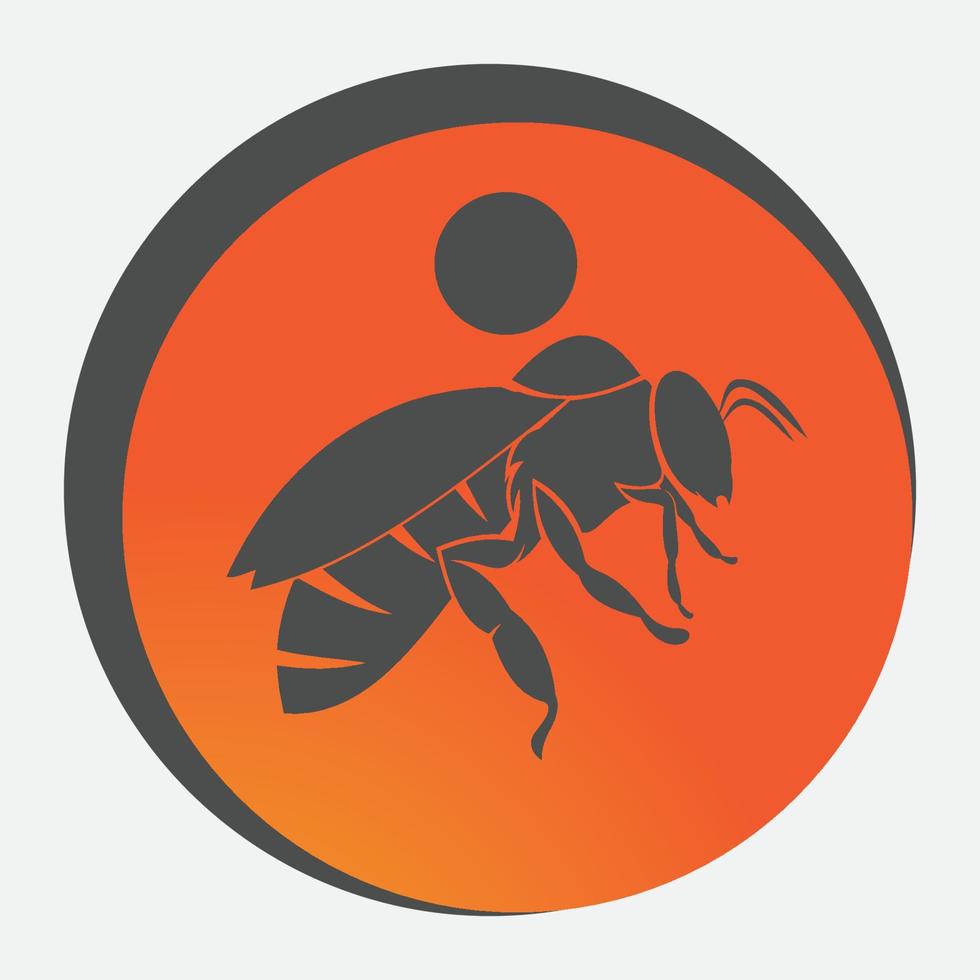 icono de diseño de ilustraciones de logotipo de abeja vector