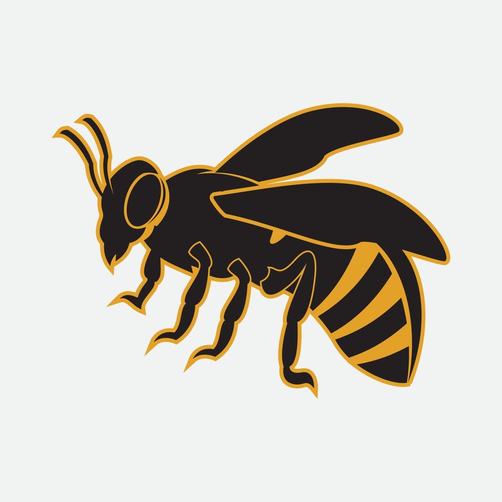 icono de diseño de ilustraciones de logotipo de abeja vector