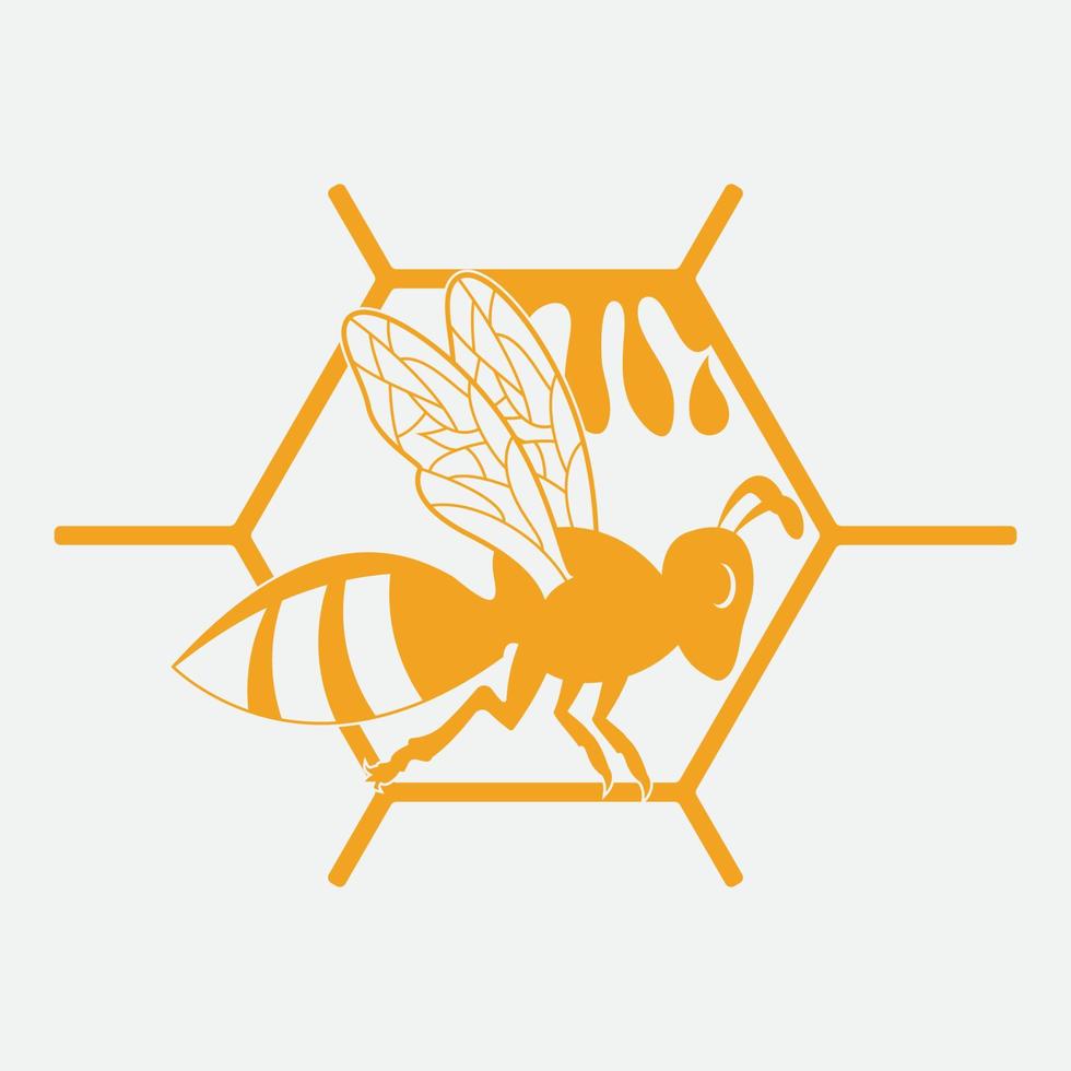 bee logo illustrations design icon vector
