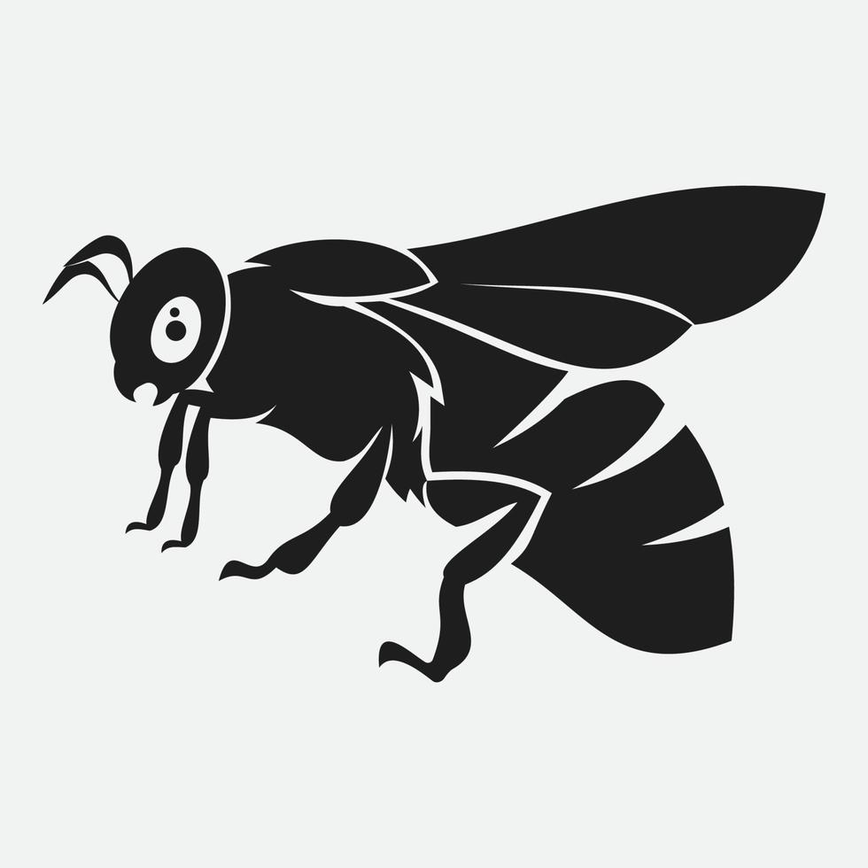 icono de diseño de ilustraciones de logotipo de abeja vector