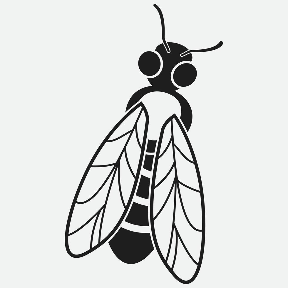 icono de diseño de ilustraciones de logotipo de abeja vector