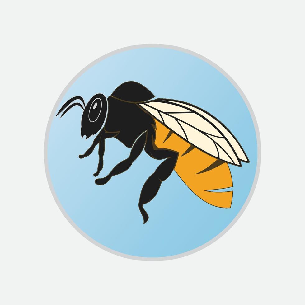 bee logo illustrations design icon vector