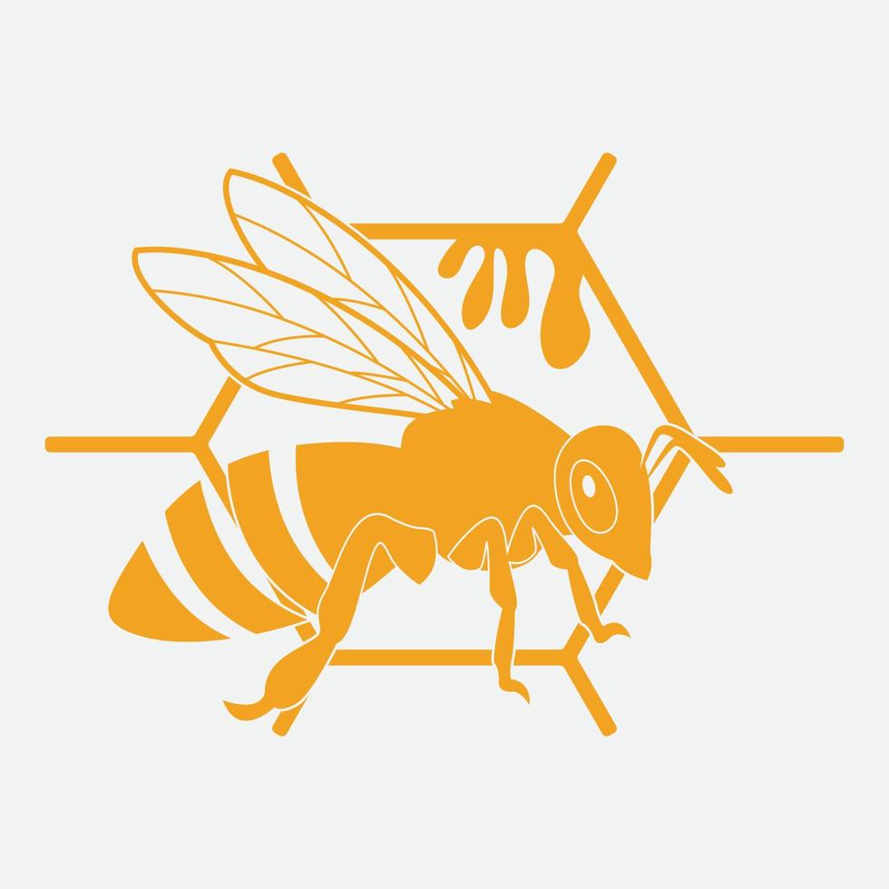bee logo illustrations design icon vector