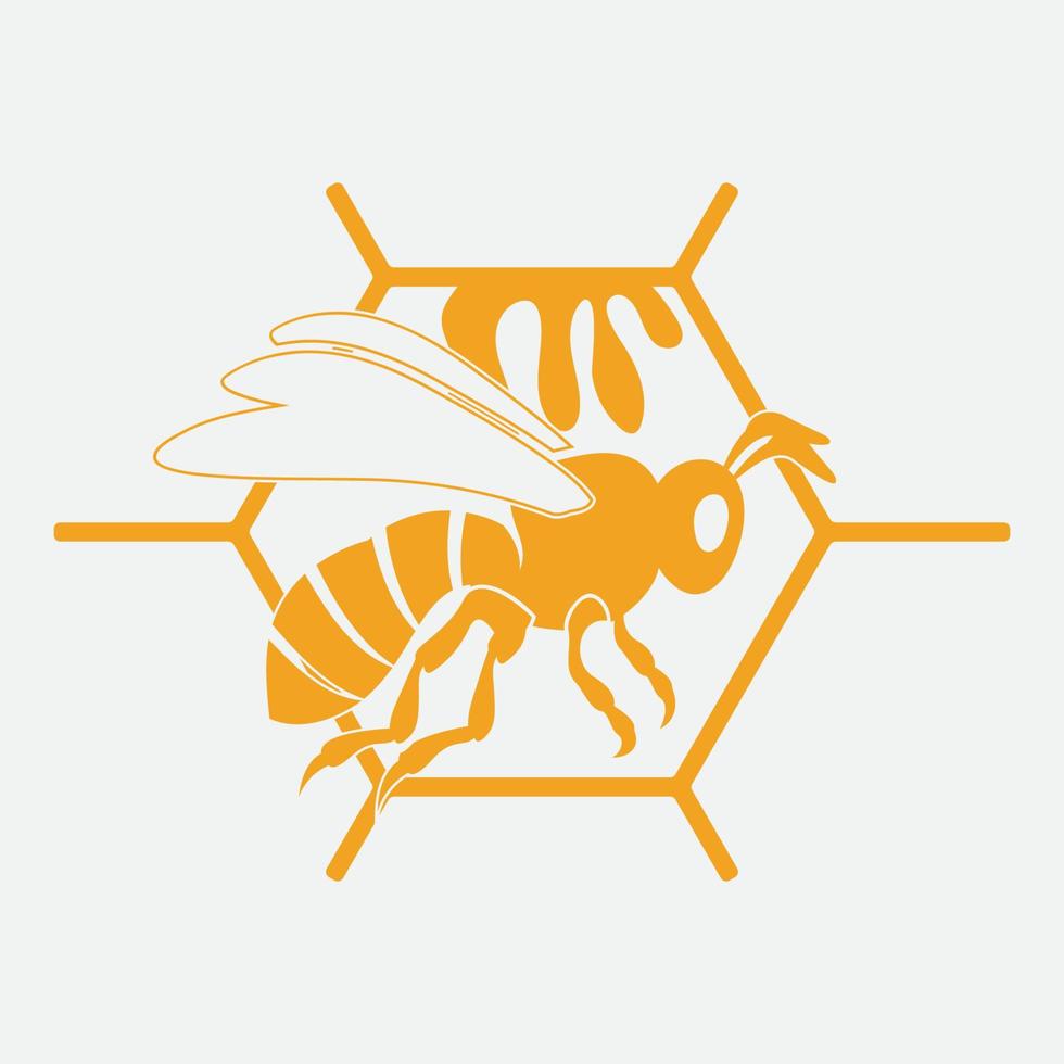 icono de diseño de ilustraciones de logotipo de abeja vector