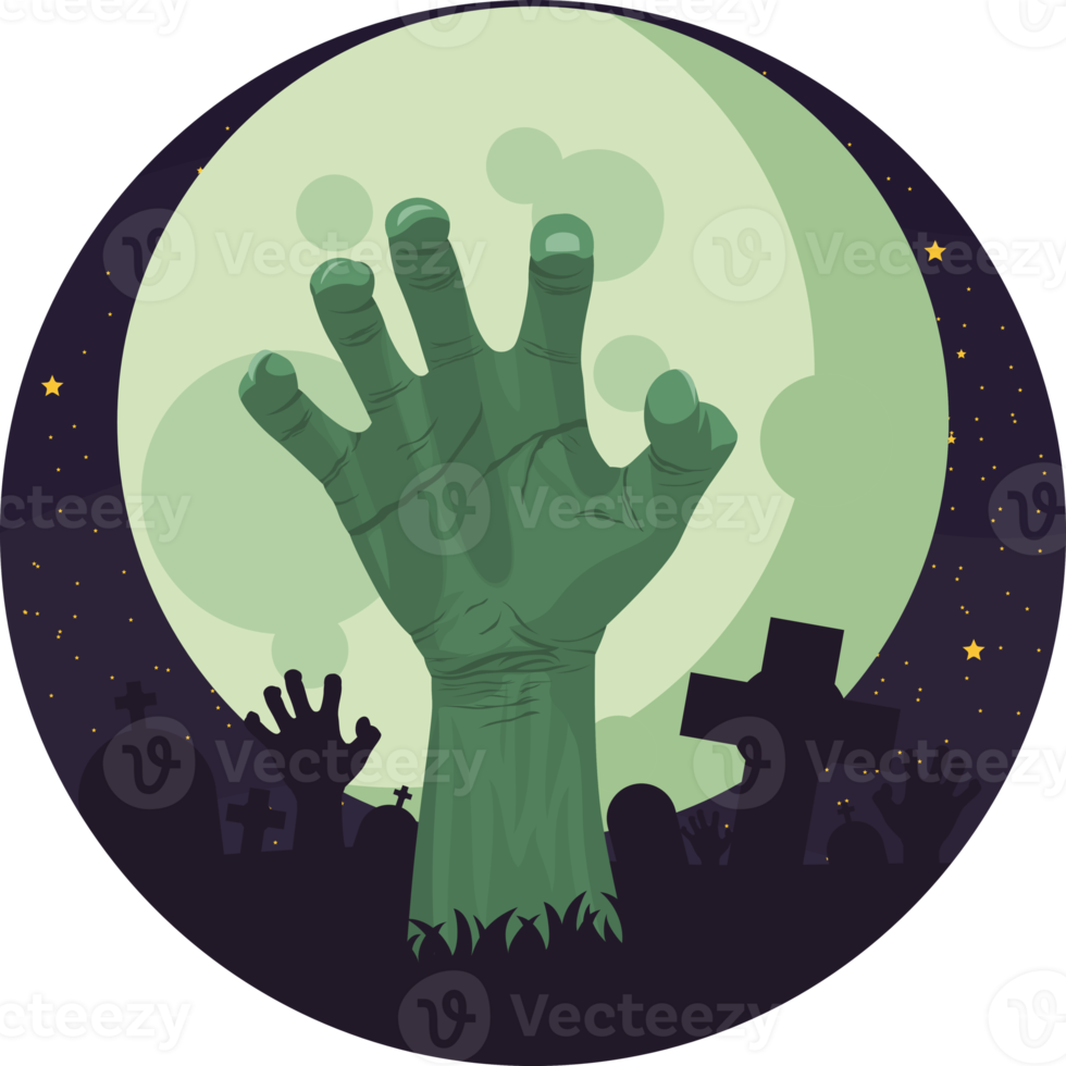 Zombie Hand, Schädel und Zombie Typografie Zitat Design zum T-Shirt, Becher, Poster oder andere Fan-Shop. png