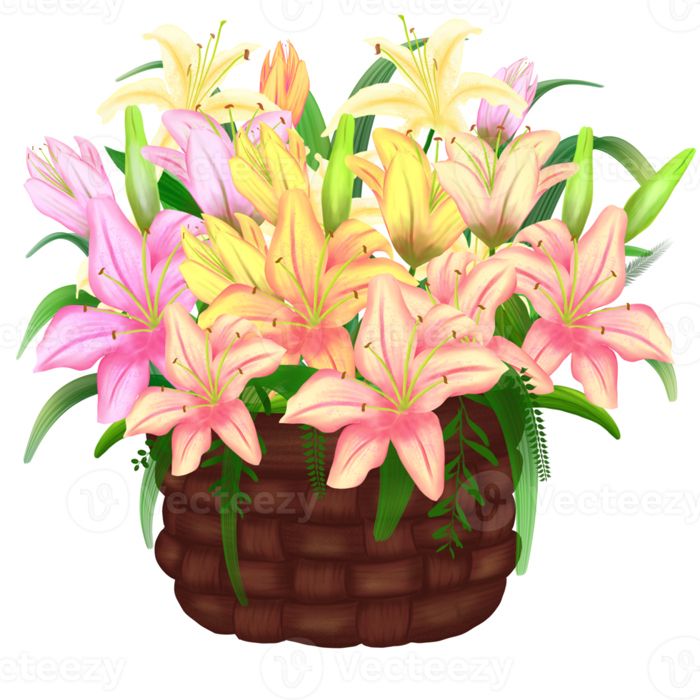 Bouquet of flowers lilies. png