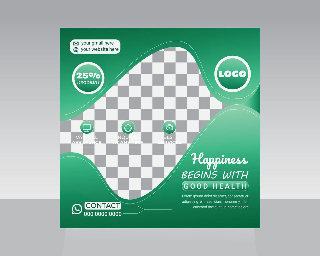 Trendy Social Media Post Template vector