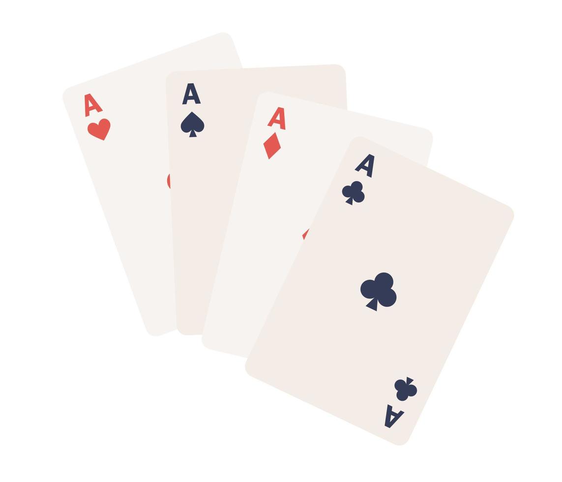 Four aces card suit icon. Vector flat illustration