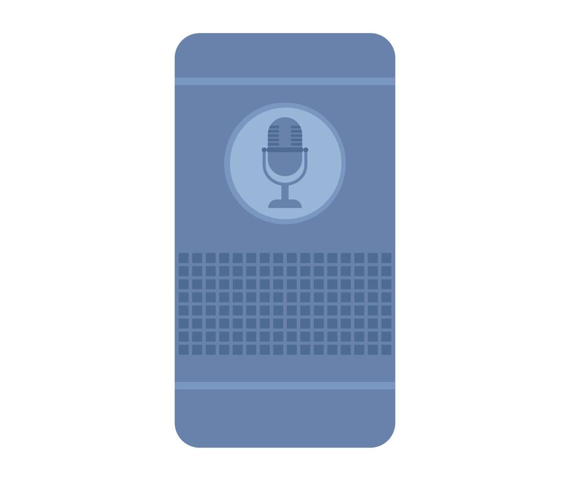 Voice assistant icon. Smart speaker sign. Talk recognition. Vector flat illustration