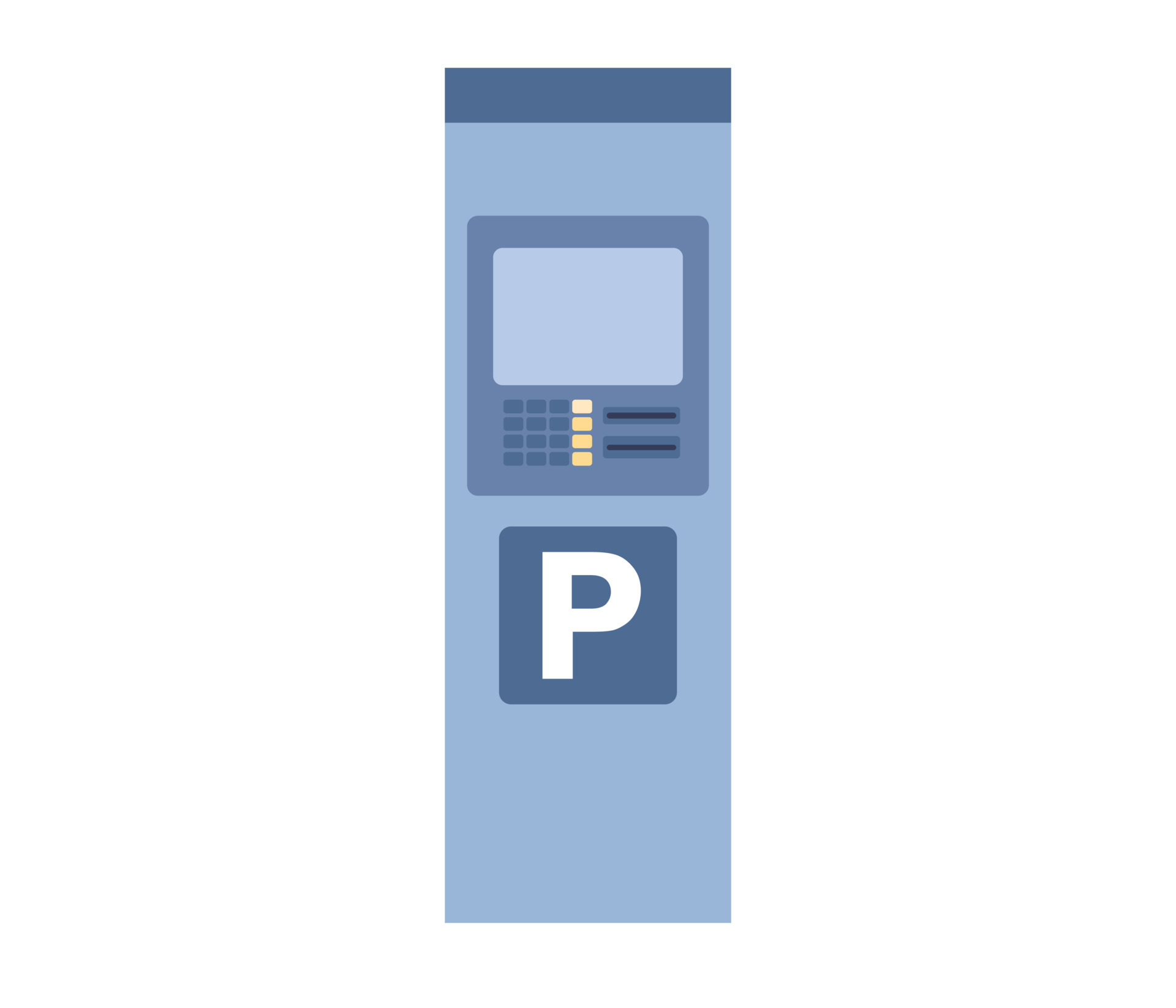 Parking meters icon. Parking lot with authorized ticket machine. Self