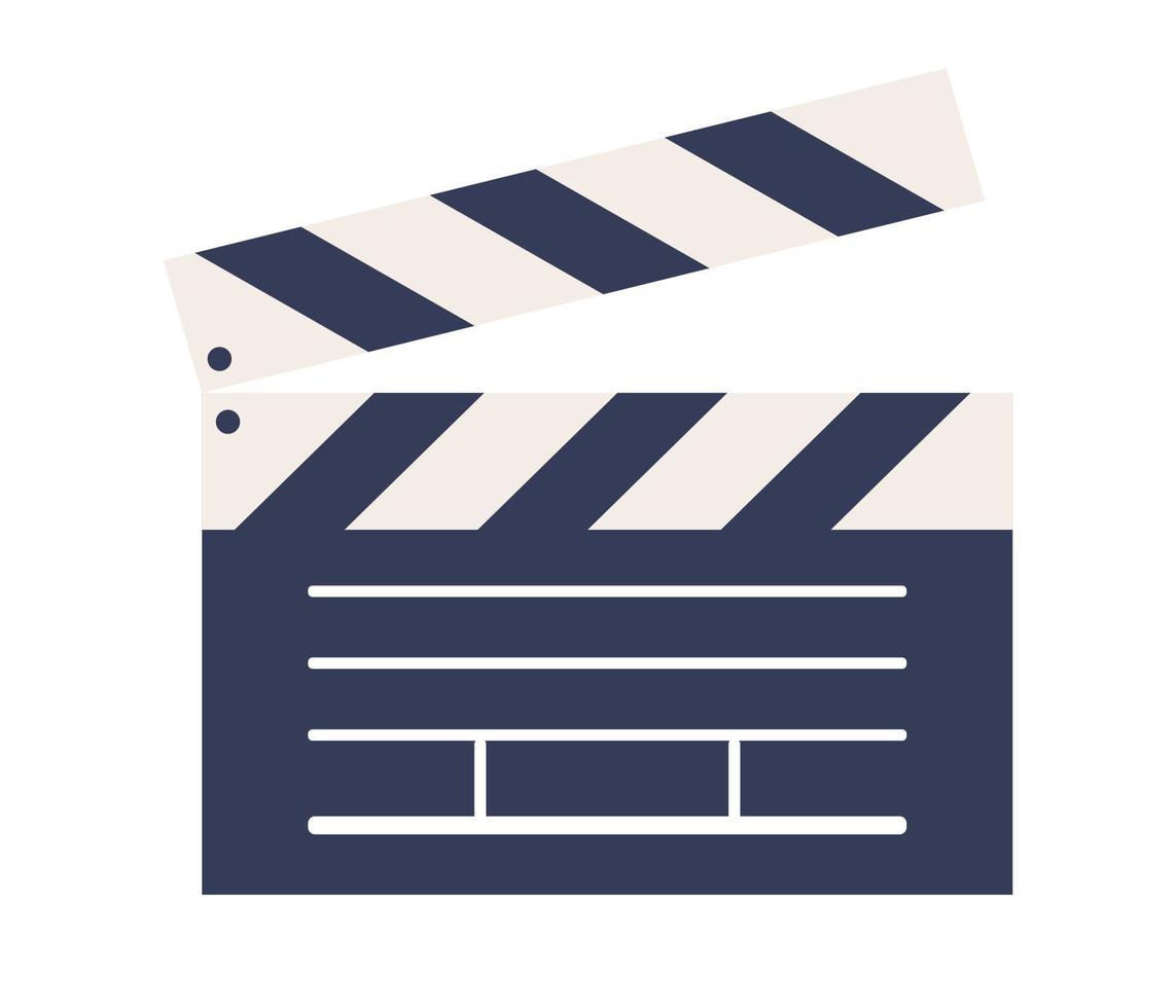 Film clapperboard icon. Movie clapper. Director for cinema. Vector flat illustration