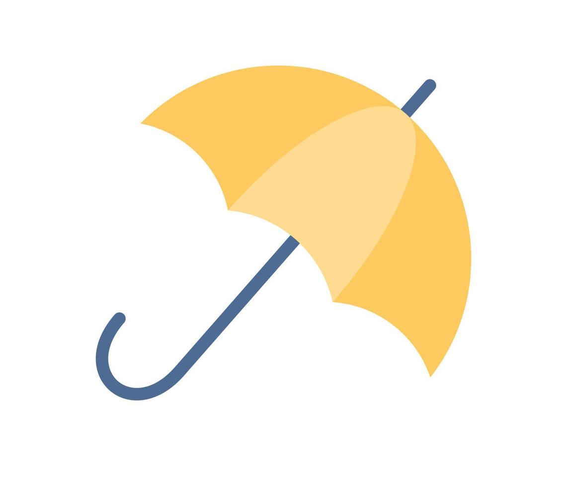 Yellow umbrella icon. Vector flat illustration