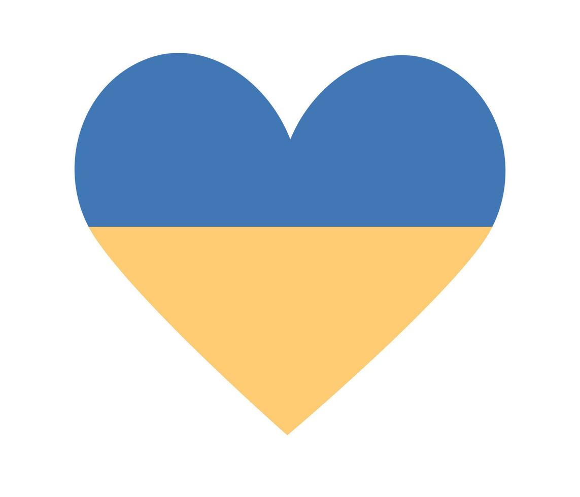 Ukraine flag icon in shape of heart. Save Ukraine concept. Vector flat illustration