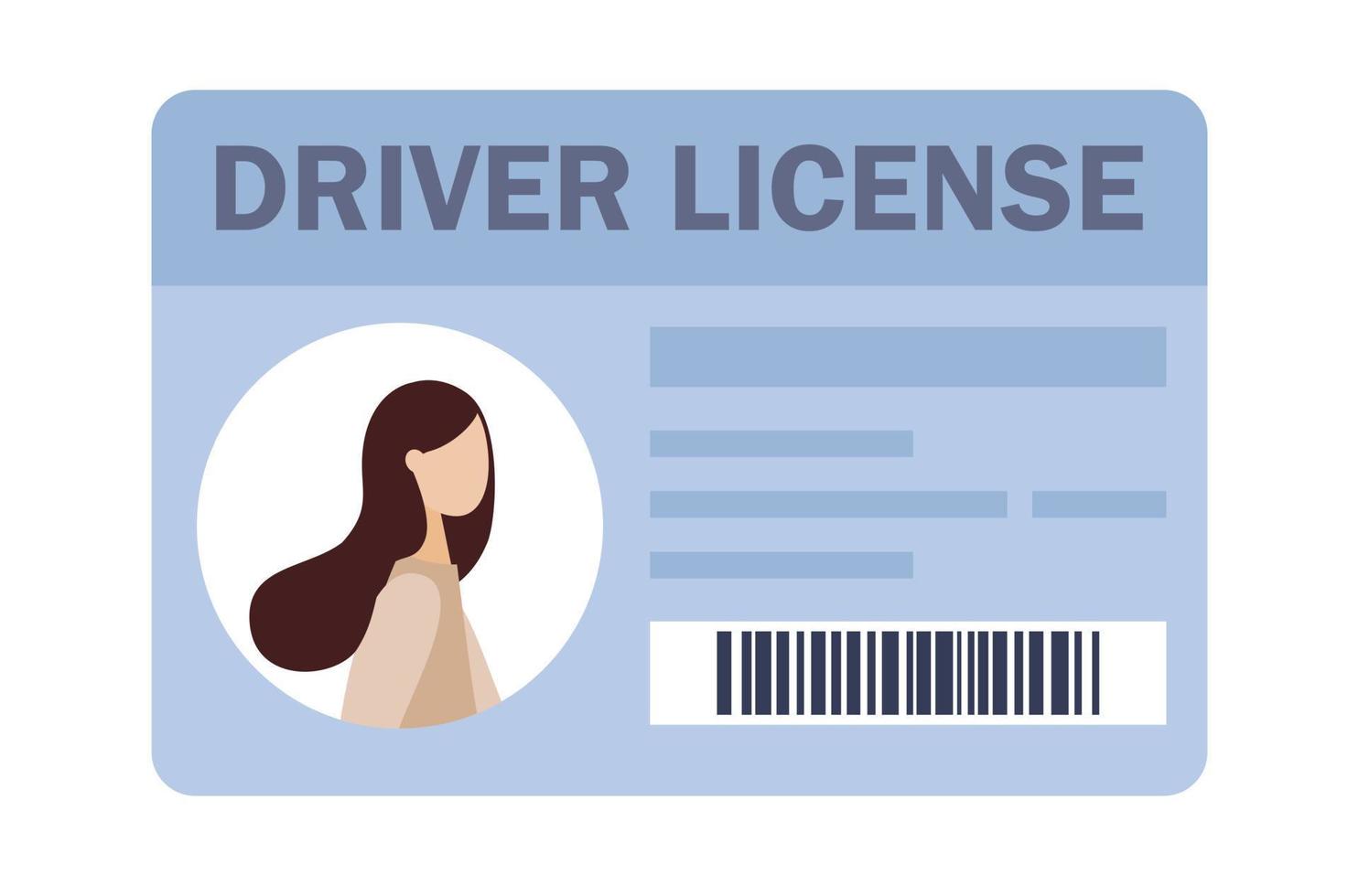 Driver's license icon. Identity card, identity verification, personal data. Vector flat illustration