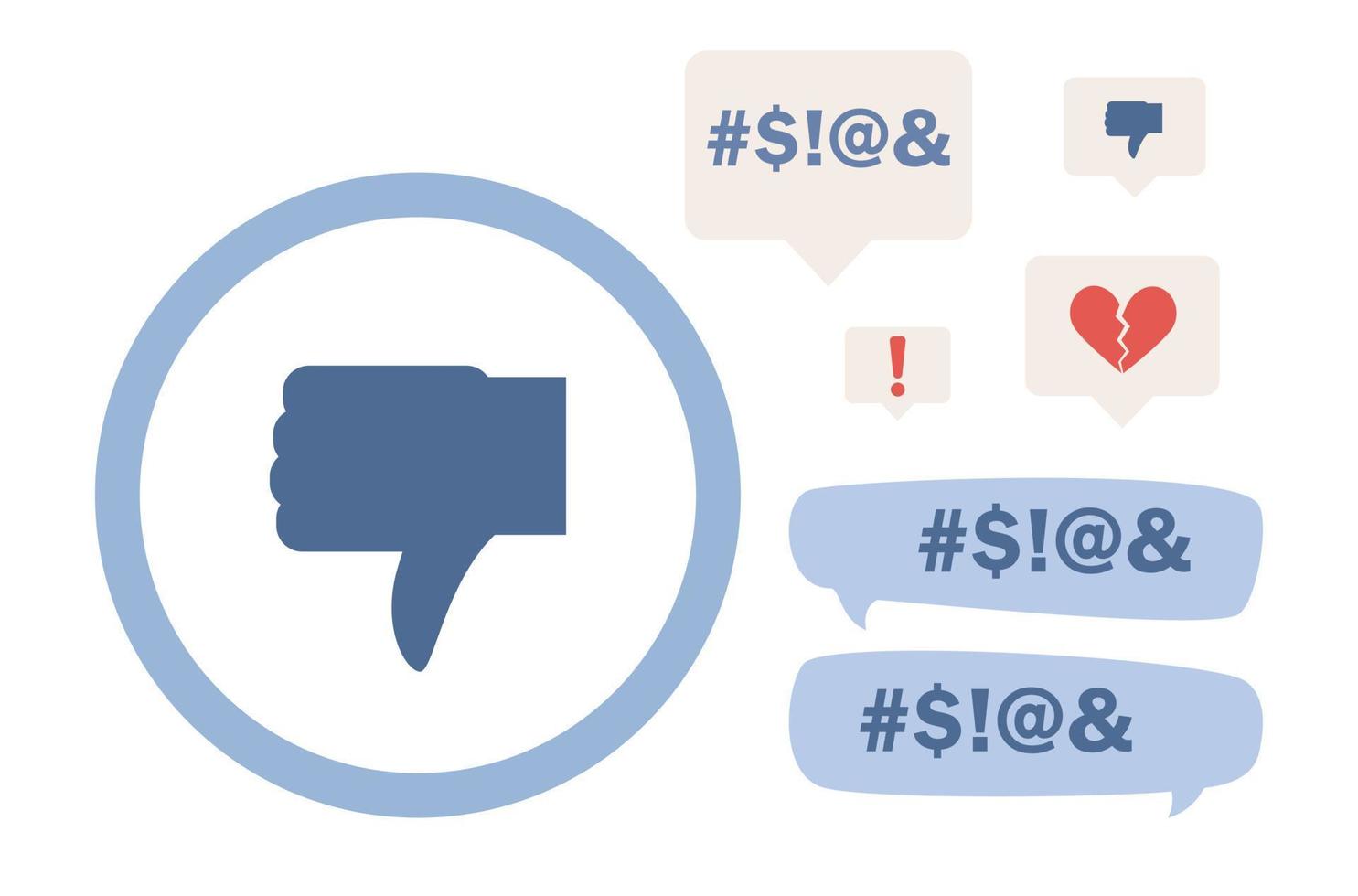 Cyberbullying icon. Abuse, hate, social media insult, rumors, defamation, bullying