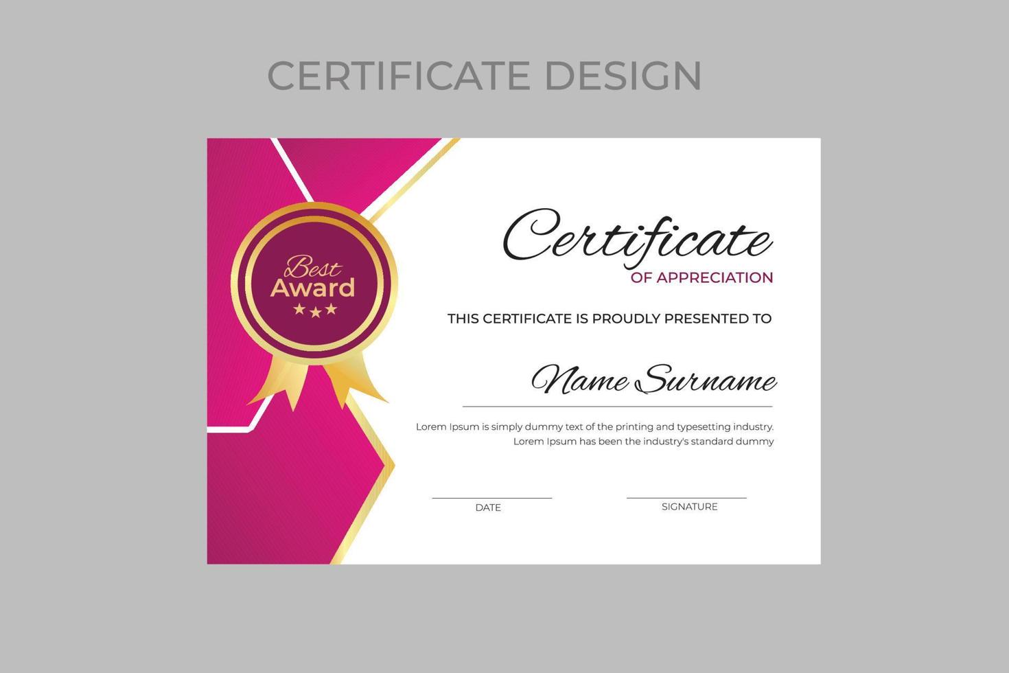 Modern Certificate Template vector