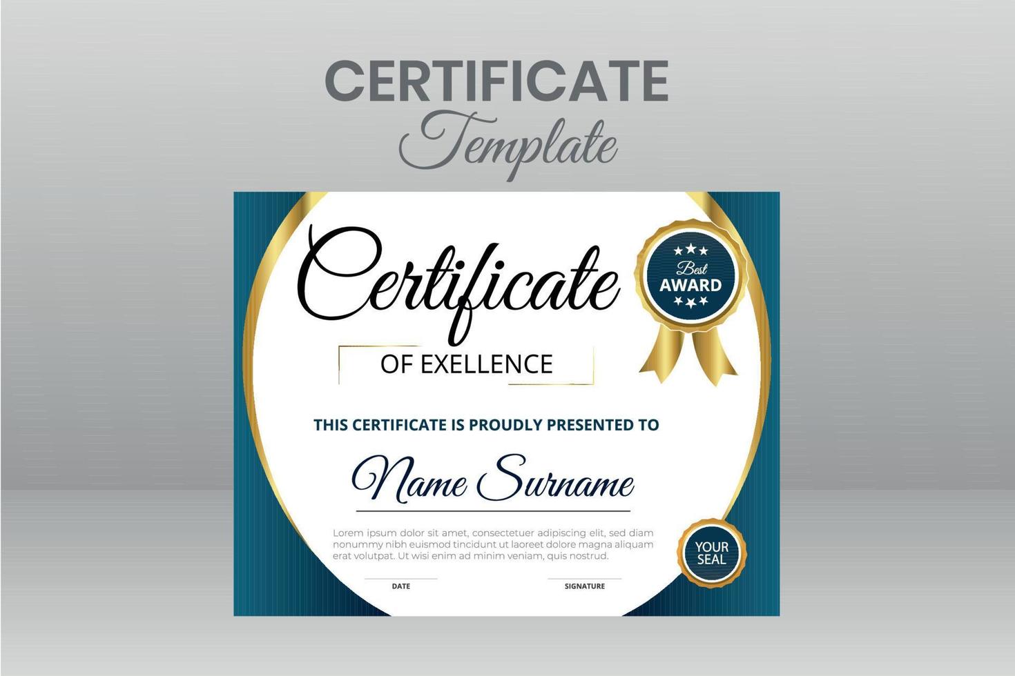 Modern Certificate Template vector