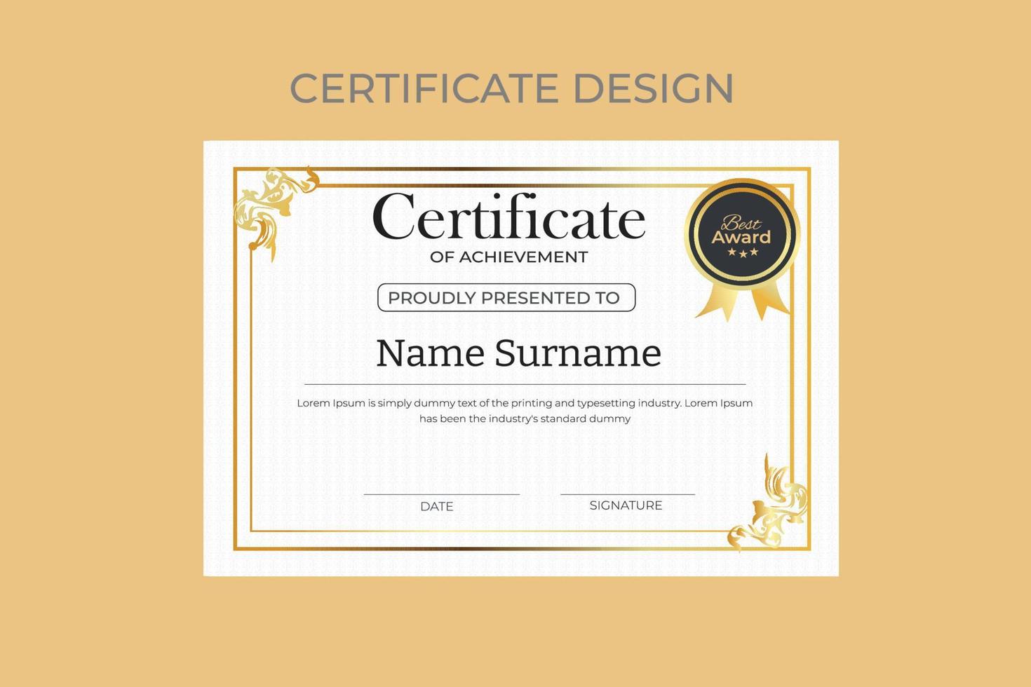 Modern Certificate Template vector